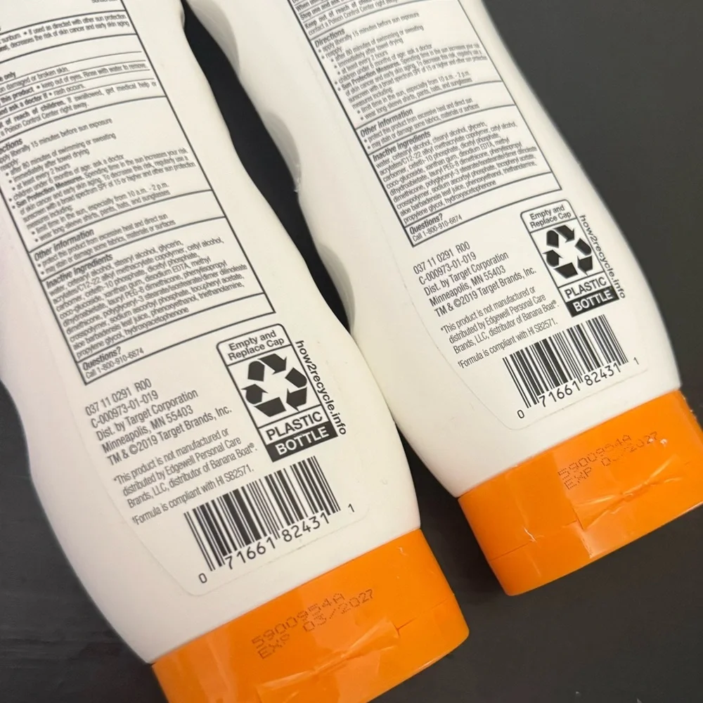 UP&UP Twin Pack Sport Sunscreen Lotion SPF 30, NEW